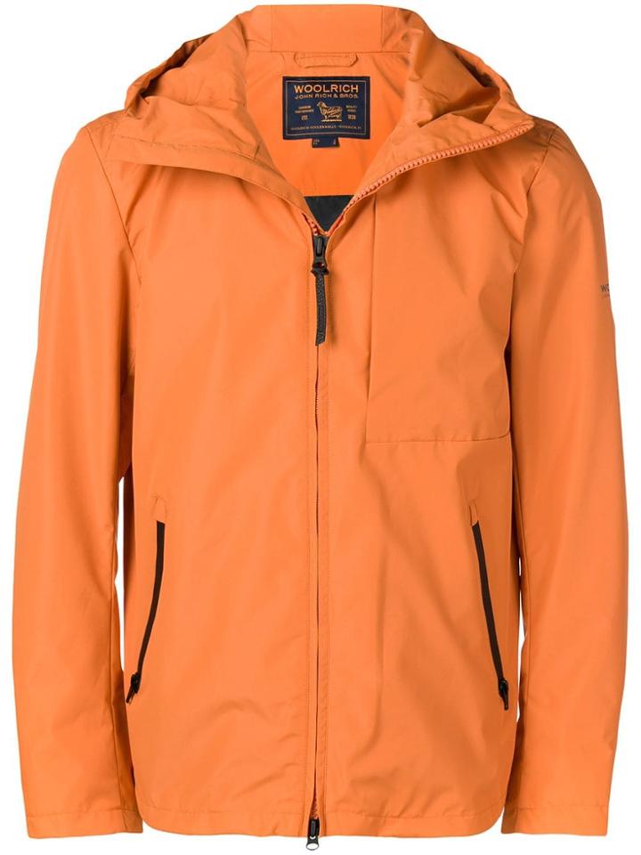 Woolrich Hooded Zipped Jacket - Orange
