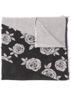 Twin-set Floral Embroidered Scarf - Black