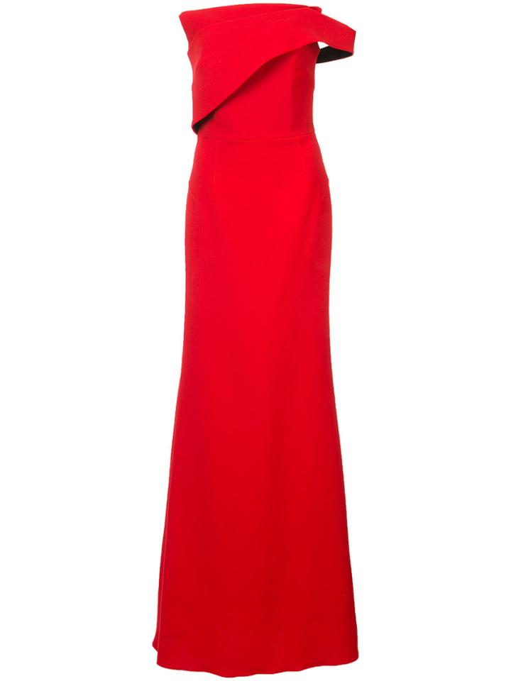 Roland Mouret Draped One-shoulder Dress - Red