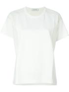 Cédric Charlier Panelled T-shirt, Women's, Size: 44, White, Rayon/polyester
