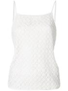Emporio Armani Geometric Lace Slip Top - White