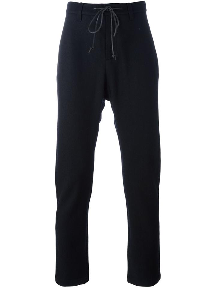 Attachment Drawstring Trousers, Men's, Size: 2, Black, Wool/cashmere