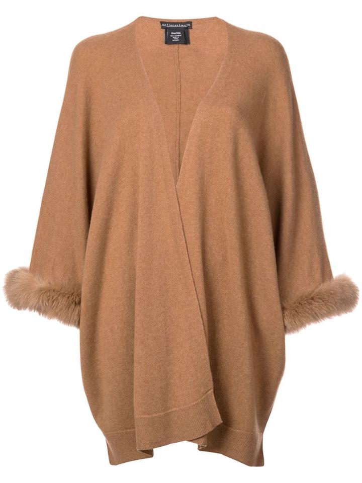Sofia Cashmere Open Front Cardigan - Brown