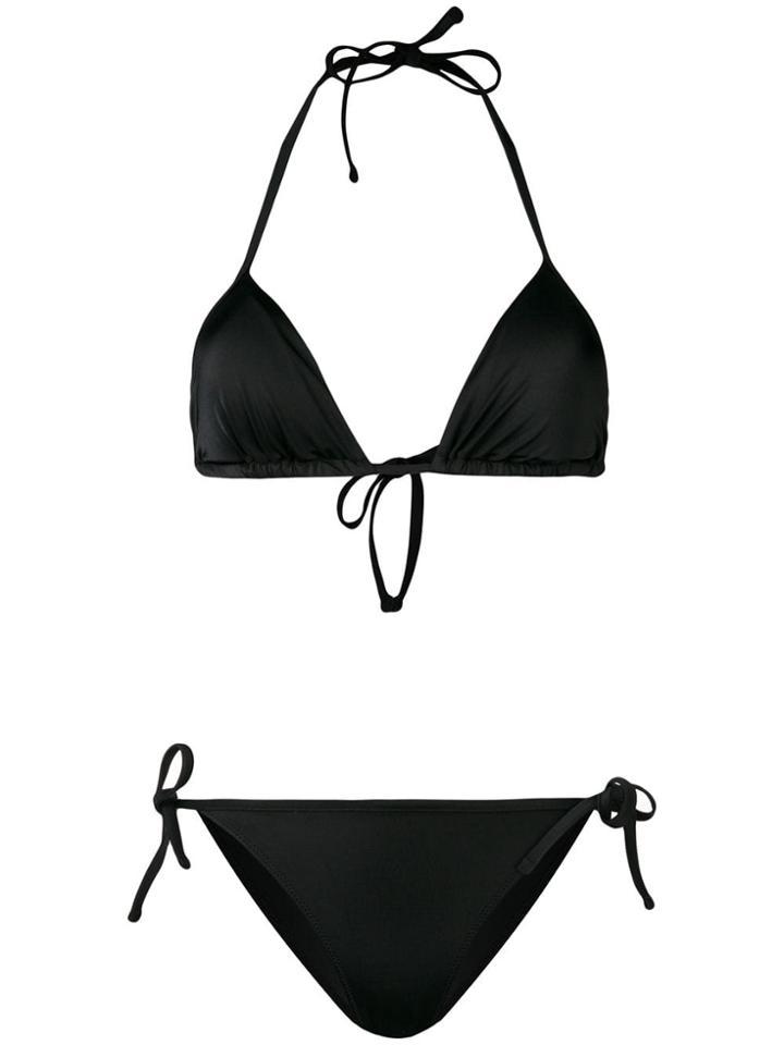 Ea7 Emporio Armani Logo Print Bikini - Black