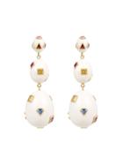 Bibi Van Der Velden Mammoth Eggs Jewel Encrusted Earrings - White