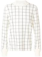 Sacai Grid Print Sweater - White