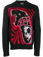 Just Cavalli Textured Knit Logo Sweater - Black