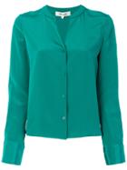 Dvf Diane Von Furstenberg Classic Silk Shirt - Green
