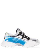 Valentino White, Black And Blue Garavani Climber Sneakers