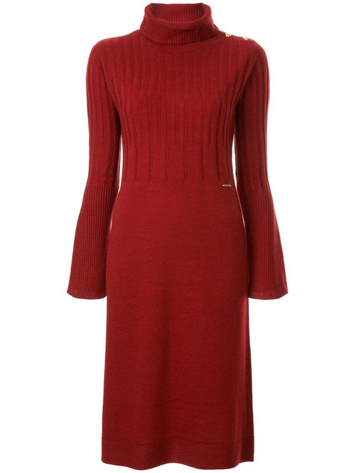Loveless Turtleneck Sweater Dress - Red