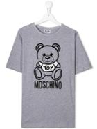 Moschino Kids Teen Bear Logo Print T-shirt - Grey