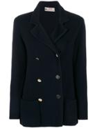 Avon Vintage 1980s Textured Double Breasted Jacket - Blue