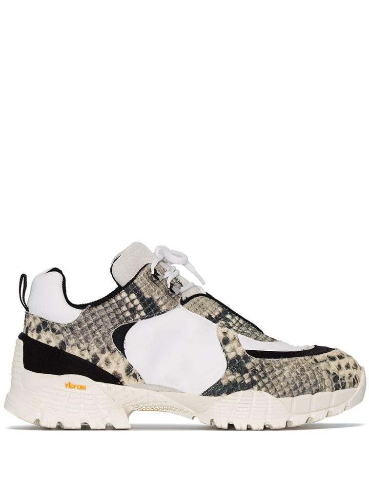 1017 Alyx 9sm Snake-effect Leather Panelled Sneakers - White