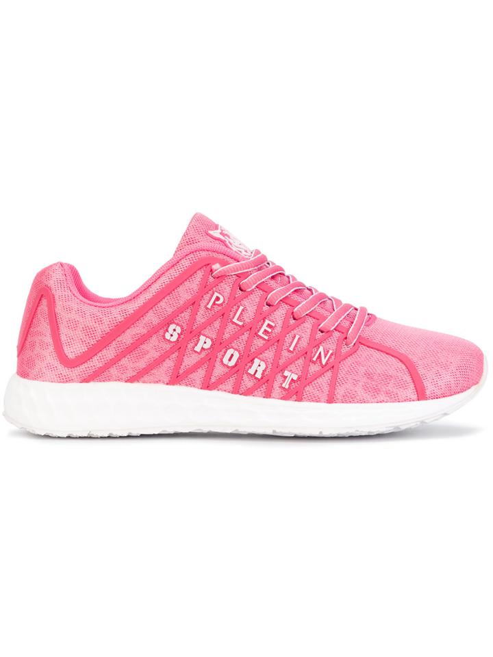 Plein Sport Knitted Logo Sneakers - Pink & Purple