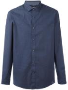 Michael Kors Patterned Long Sleeve Shirt, Men's, Size: Large, Blue, Cotton