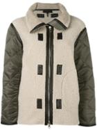Rag & Bone Reversible Zipped Jacket, Women's, Size: Small, Green, Polyester/nylon/lamb Skin/sheep Skin/shearling