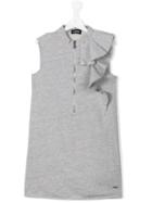 Dsquared2 Kids Ruffled Shoulder Sleeveless Dress, Girl's, Size: 16 Yrs, Grey