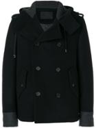 Dolce & Gabbana Hooded Double Breasted Jacket - Black