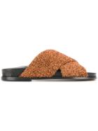 Petar Petrov Sal Crossover Strap Slides - Metallic