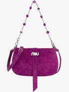 Miu Miu Suede Shoulder Bag - Purple