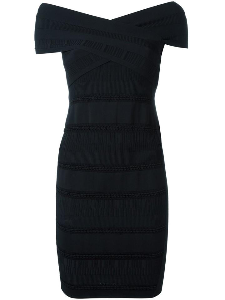 Versace Wrapped Stretch Detail Dress, Women's, Size: 44, Black, Viscose/polyamide/spandex/elastane