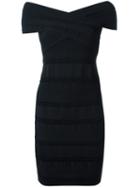 Versace Wrapped Stretch Detail Dress, Women's, Size: 44, Black, Viscose/polyamide/spandex/elastane