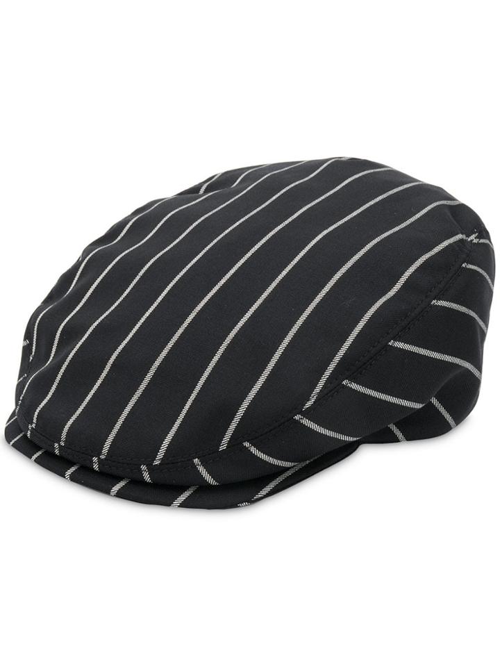 Dolce & Gabbana Striped Baker Boy Hat - Black