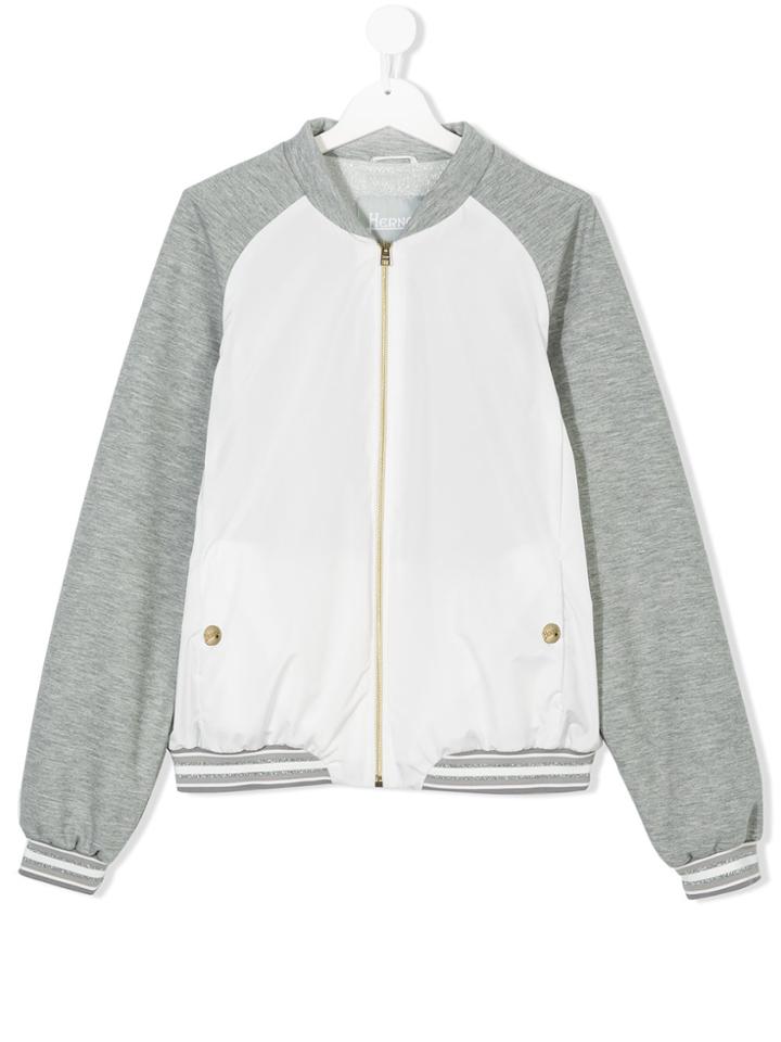 Herno Kids Teen Two-tone Bomber Jacket - White