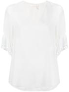 Chloé - Broderie Anglaise Sleeve Blouse - Women - Silk - 40, White, Silk