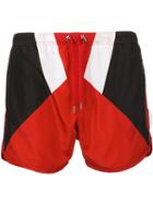 Neil Barrett - Colour Block Swim Shorts - Men - Polyester - M, Red, Polyester