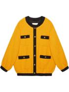 Gucci Oversize Tweed Bomber Jacket - Yellow