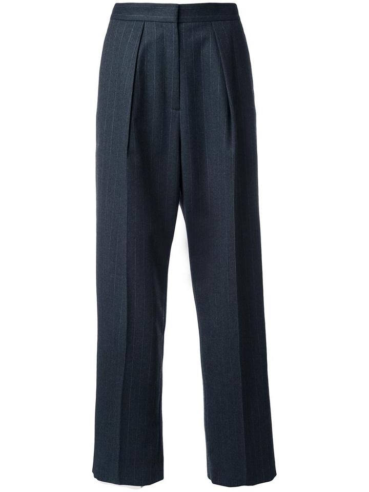 H Beauty & Youth. Pinstriped Palazzo Pants, Women's, Size: Medium, Grey, Silk/cupro/wool