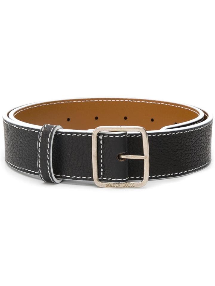 Golden Goose Branded Buckle Belt - Black