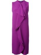 Ralph Lauren Ruffle Detail Sleeveless Dress, Women's, Size: 12, Pink/purple, Silk