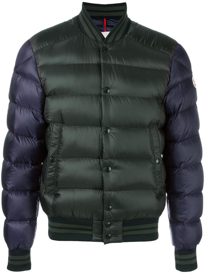 Moncler 'bradford' Varsity Jacket, Men's, Size: 4, Green, Feather Down/polyamide