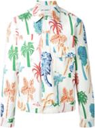 Our Legacy Palm Tree Print Jacket, Men's, Size: 50, White, Cotton