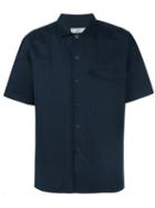 Ami Alexandre Mattiussi Short Sleeve Shirt, Men's, Size: Medium, Blue, Cotton/linen/flax