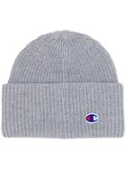 Champion Cable Knit Logo Beanie - Grey