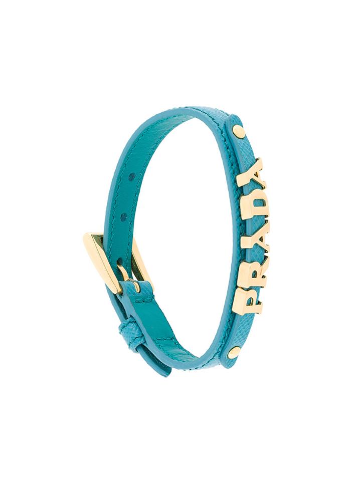 Prada Logo Charm Bracelet - Blue