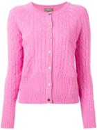N.peal - Cashmere Cropped Cable Cardigan - Women - Cashmere - S, Pink/purple, Cashmere