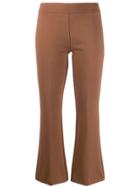 Blanca Cropped Kick-flare Trousers - Brown