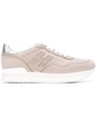 Hogan Perforated Logo Sneakers, Women's, Size: 36, Grey, Rubber/leather