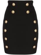 Balmain Button-detail Mini Skirt - Black