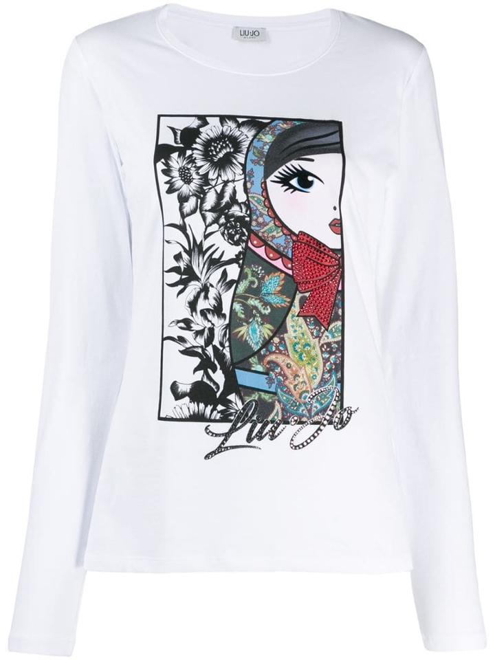 Liu Jo Logo Print Jumper - White