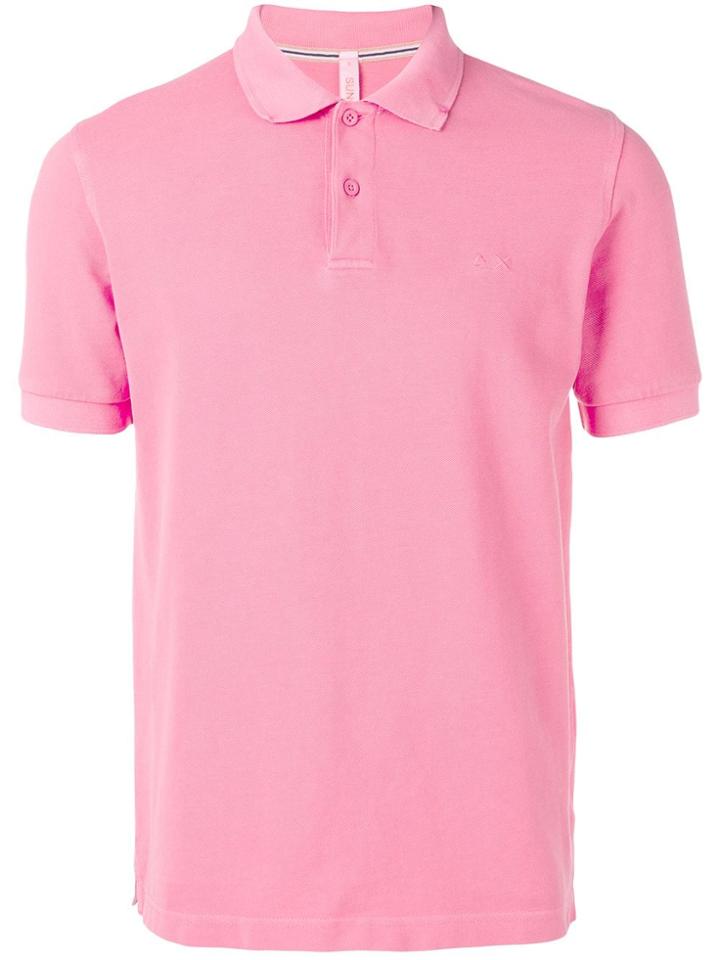 Sun 68 Embroidered Logo Polo Shirt - Pink