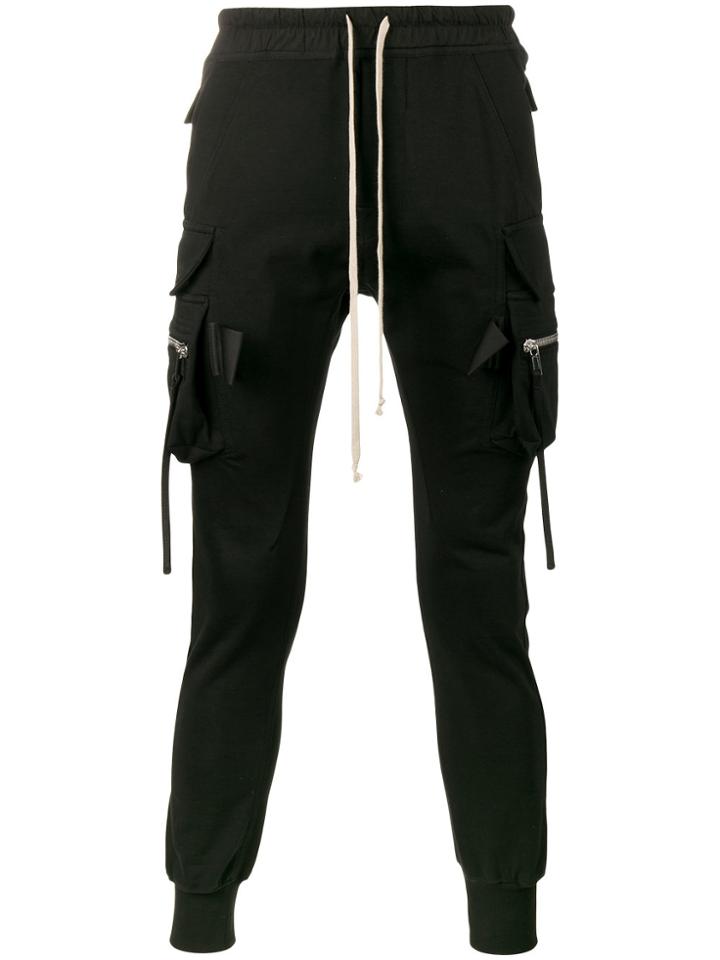 Rick Owens Black Slim Cargo Track Pants