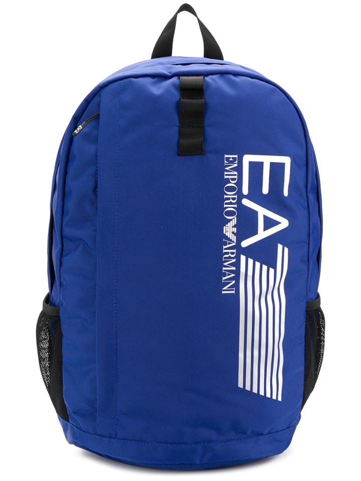 Ea7 Emporio Armani Logo Print Backpack - Blue