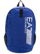 Ea7 Emporio Armani Logo Print Backpack - Blue