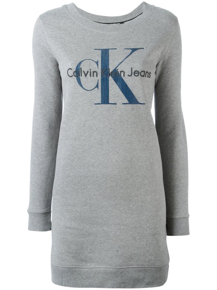 Calvin Klein 'dovalina' Logo Sweatshirt, Women's, Size: Small, Grey, Cotton