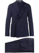 Manuel Ritz Classic Double-breasted Suit - Blue